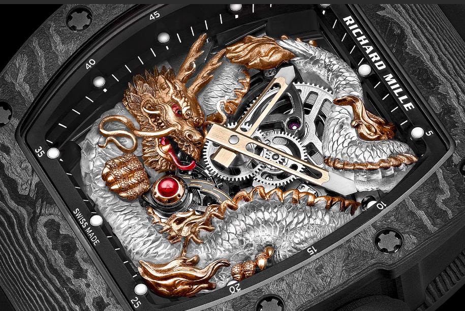 The hollowed dials fake watches have tourbillons.