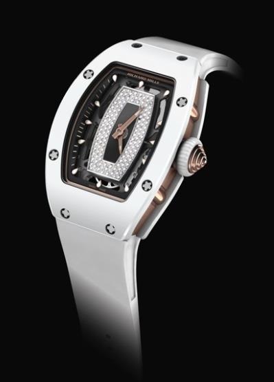 The hollowed dials copy watches are decorated with diamonds.